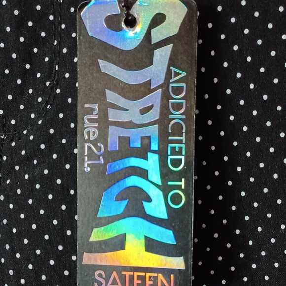 Black and white polka-dot stretched jeans - Picture 2 of 6